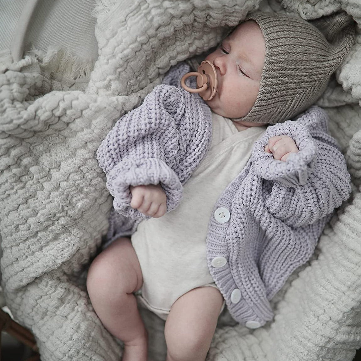 Natural Rubber Pacifier for Babies - 2 Pack with Chamomile & Peach Bronze Scent - Soothing Teething Relief for Newborns & Infants - Perfect for Daycare, Travel, and Bedtime Comfort