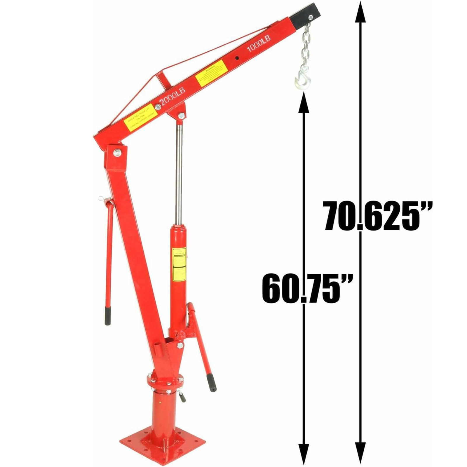 GARVEE 3 Ton Heavy Duty Hydraulic Engine Hoist - 2000Lbs Capacity, 360° Swivel Base, Foldable Design with Removable Cylinder for Pickup Trucks & Auto Repair Shops | Perfect for Engine Removal, Vehicle Maintenance, and Workshop Lifting Tasks