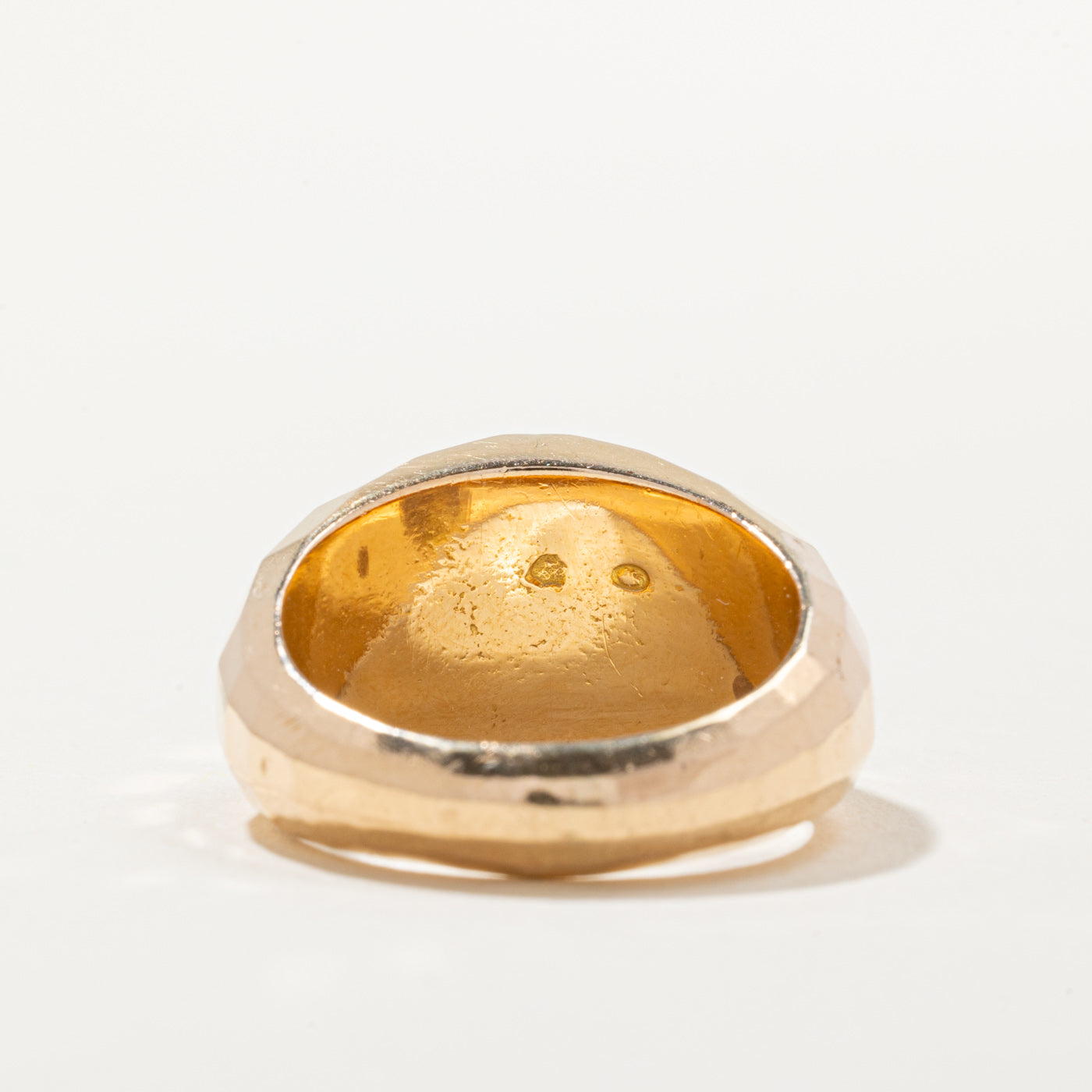 16K Yellow Gold Geometric Dome Ring for Women - Size 7.5 - Elegant Minimalist Stackable Ring for Everyday Wear, Anniversary Gifts & Special Occasions