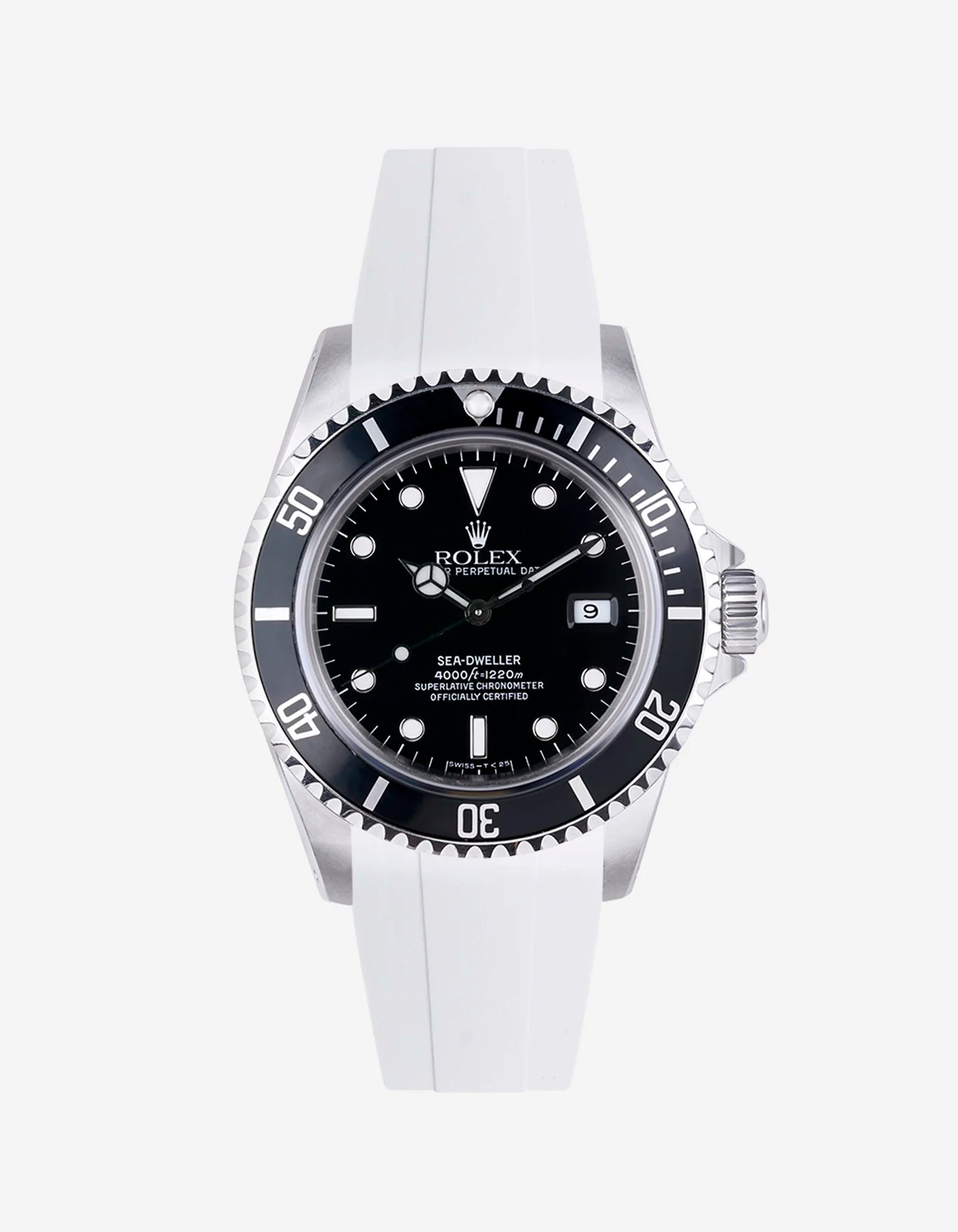 High-Quality FKM Rubber Watch Strap with Original Clasp for Rolex Sea Dweller 16600 - Durable, Comfortable & Waterproof for Diving, Swimming & Outdoor Activities