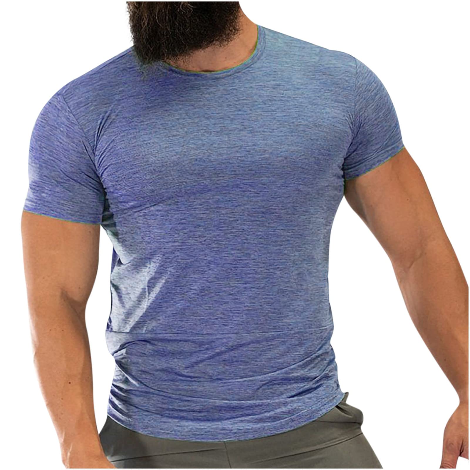 Men's Slim-Fit Workout T-Shirts - Stretch Fitness Tee for Gym & Training - Breathable Athletic Short Sleeve Muscle Shirt - Perfect for Weightlifting, Running & CrossFit