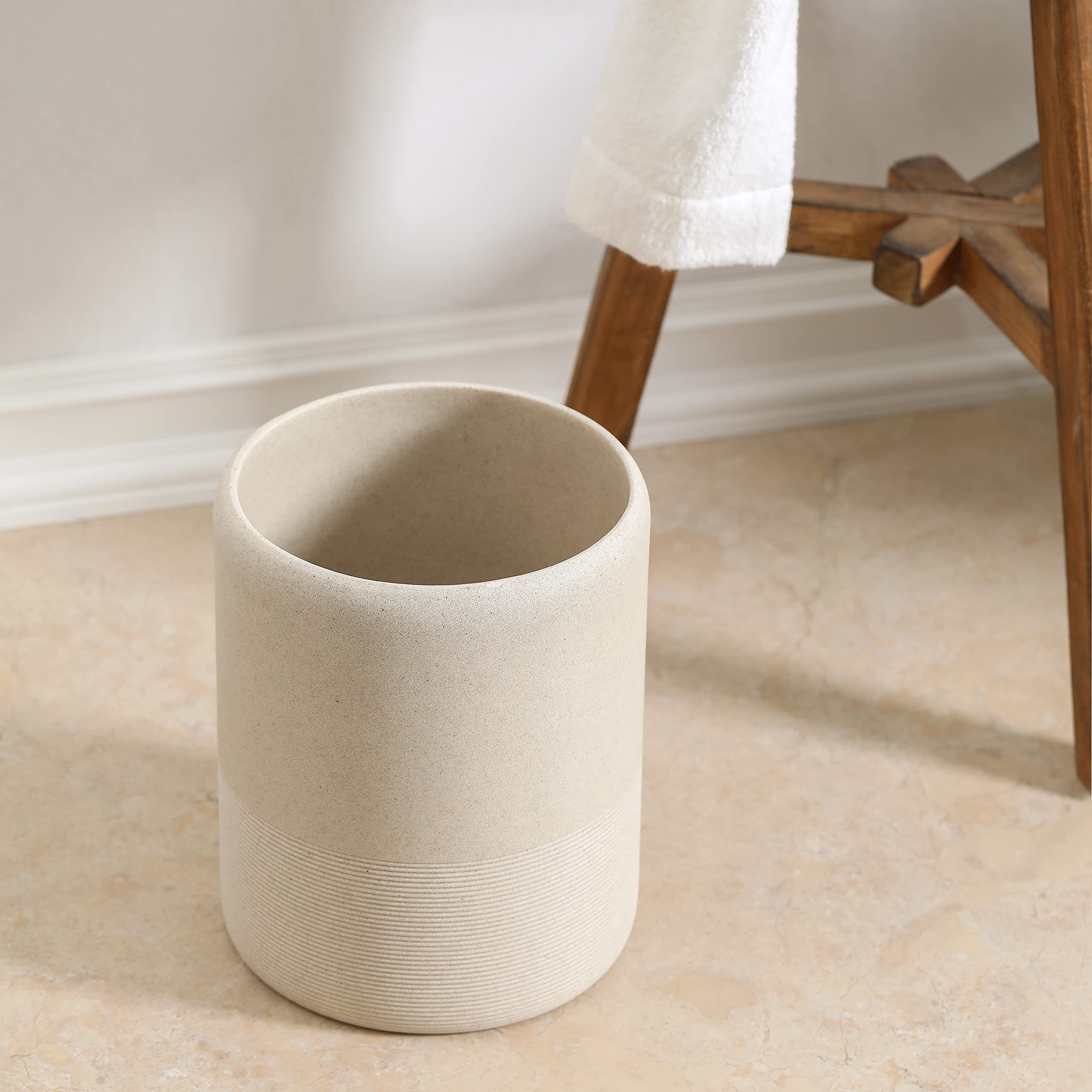 Premium Polyresin Wastebasket - Durable Garbage Bin for Bathroom, Kitchen, Home Office & Powder Room | Elegant Trash Can for Home, Office & Commercial Use