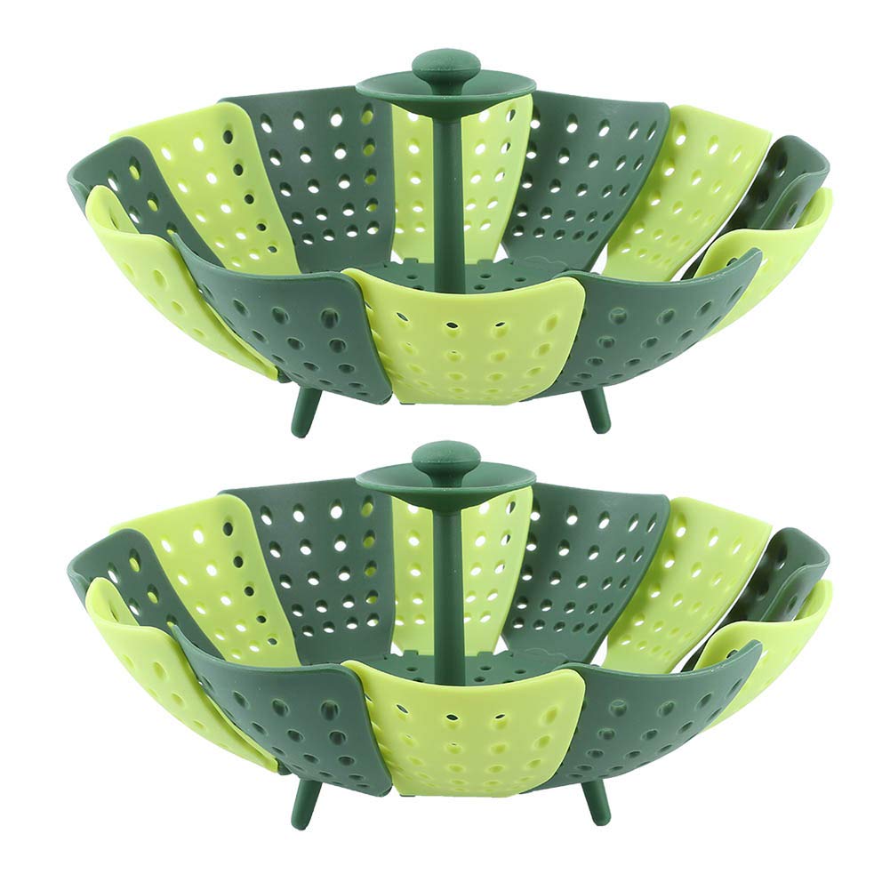 Expandable Folding Steaming Rack - Stainless Steel Vegetable & Fruit Steamer Basket for Pots, Rice Cookers - Perfect for Healthy Cooking, Meal Prep & Kitchen Use
