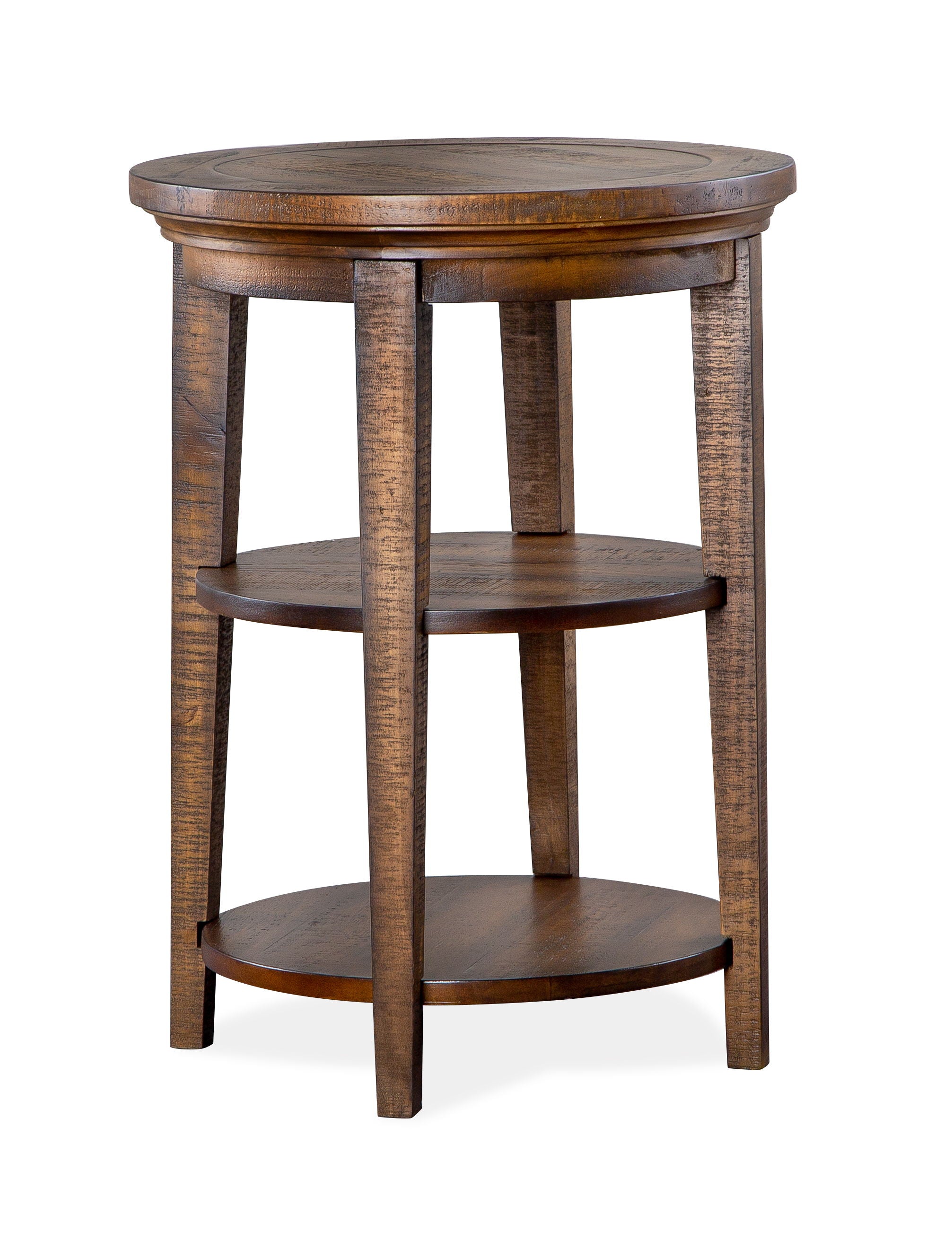 Bay Creek Round Accent End Table - Toasted Nutmeg Finish - Perfect for Living Room, Bedroom & Office Decor
