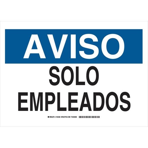 Brady 125489 B302 7x10 Inch Black/Blue/White Solo Warning Sign - Pack of 15 - Durable Safety Signs for Workplace, Construction Sites & Hazard Areas