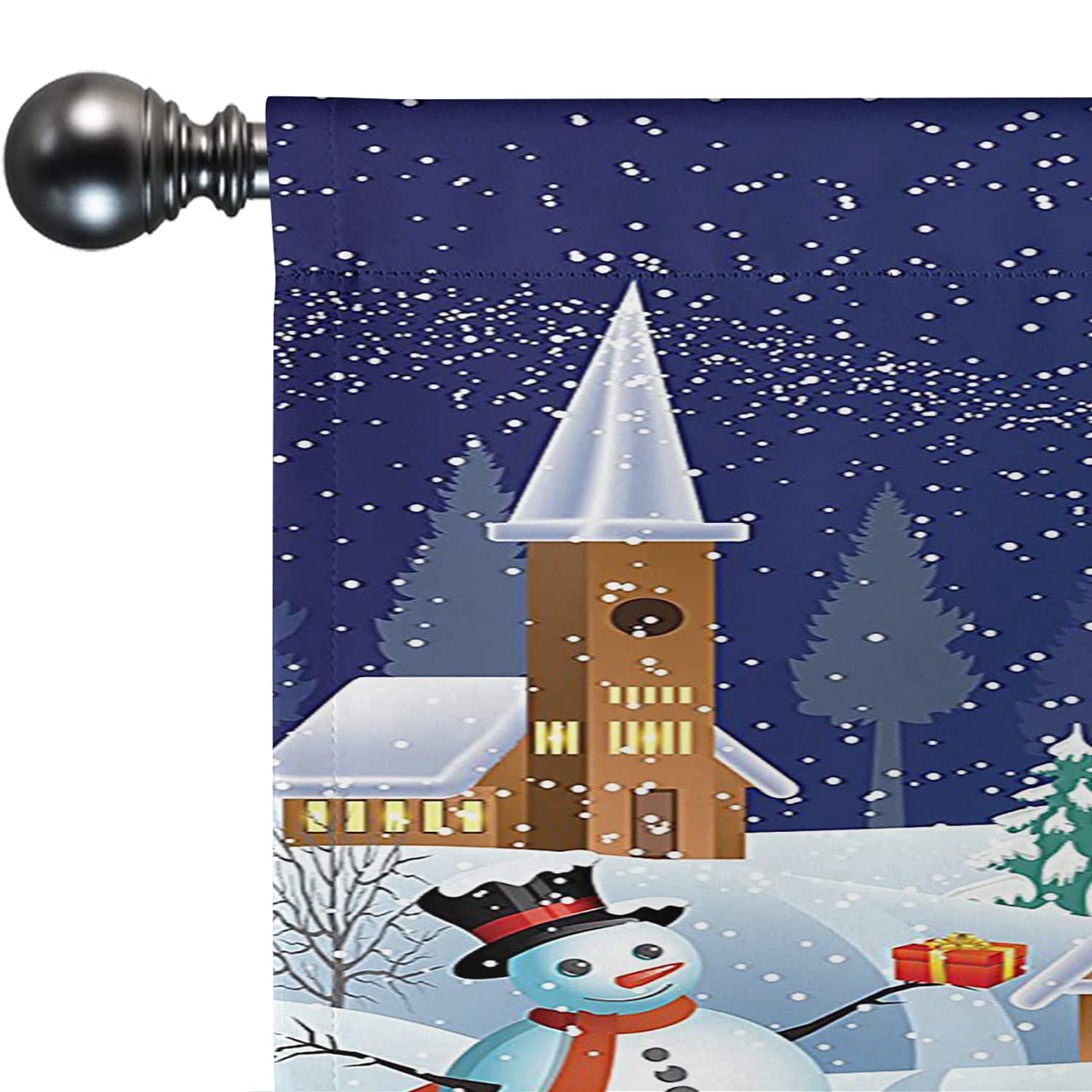 Christmas Window Valances - Festive Holiday Decor Short Curtains for Kitchen, Bedroom & Bathroom - Winter Snowman, Xmas Tree & Santa Print Thermal Insulated Small Curtains 42