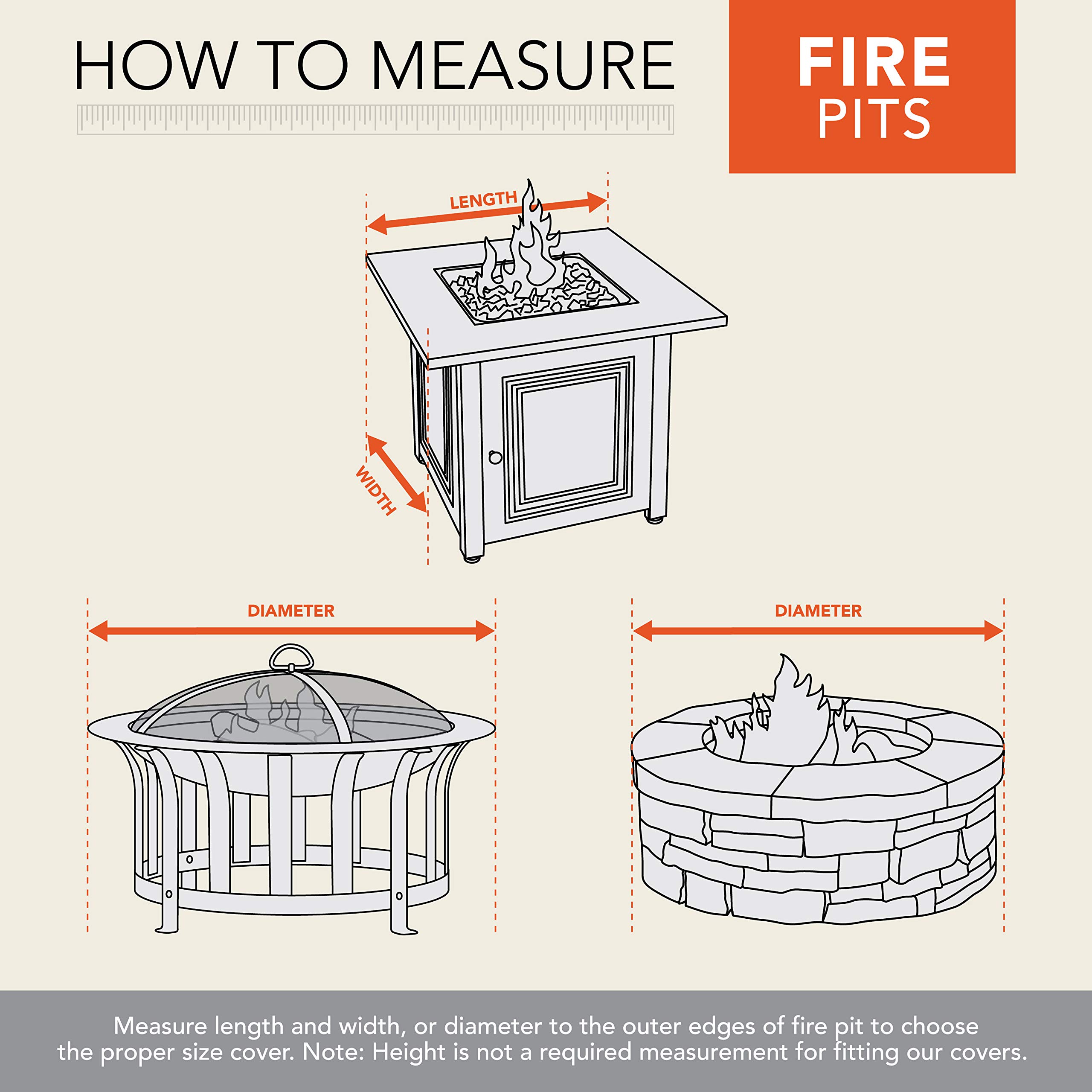 **Heavy-Duty Waterproof Fire Pit Table Cover - 42