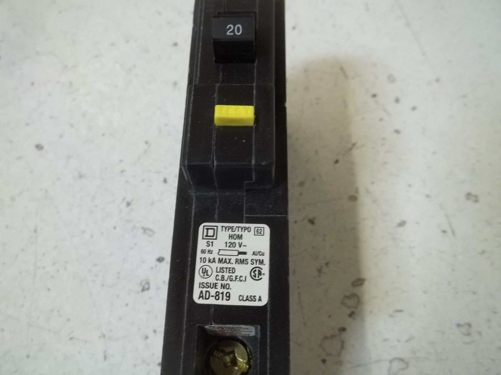 20 Amp 1P Plug-In Circuit Breaker 120/240VAC - Compatible with Electrical Panels, Home & Industrial Use for Overload Protection