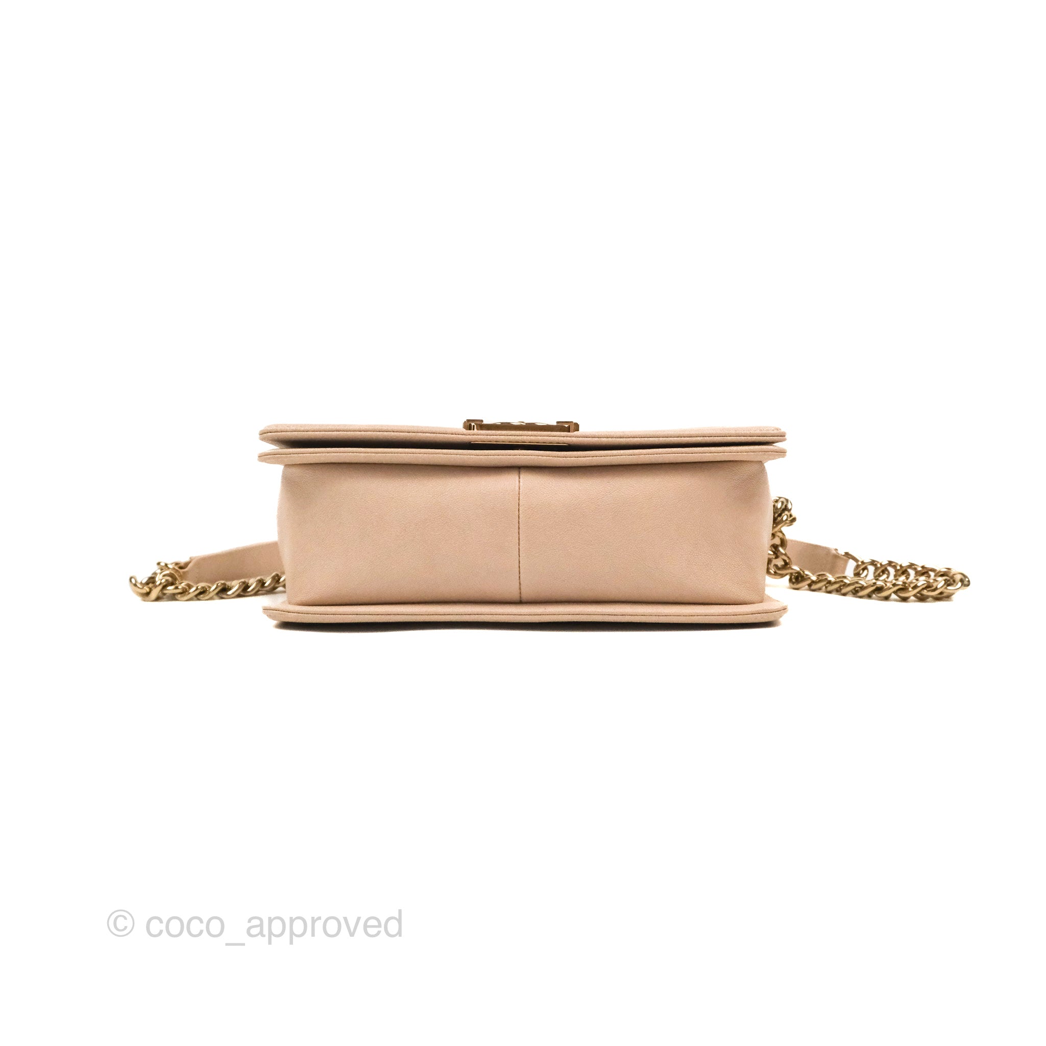 Chanel Chevron Medium Boy Bag in Nude Pink Caviar Leather with Gold Hardware - Perfect for Date Night & Special Occasions