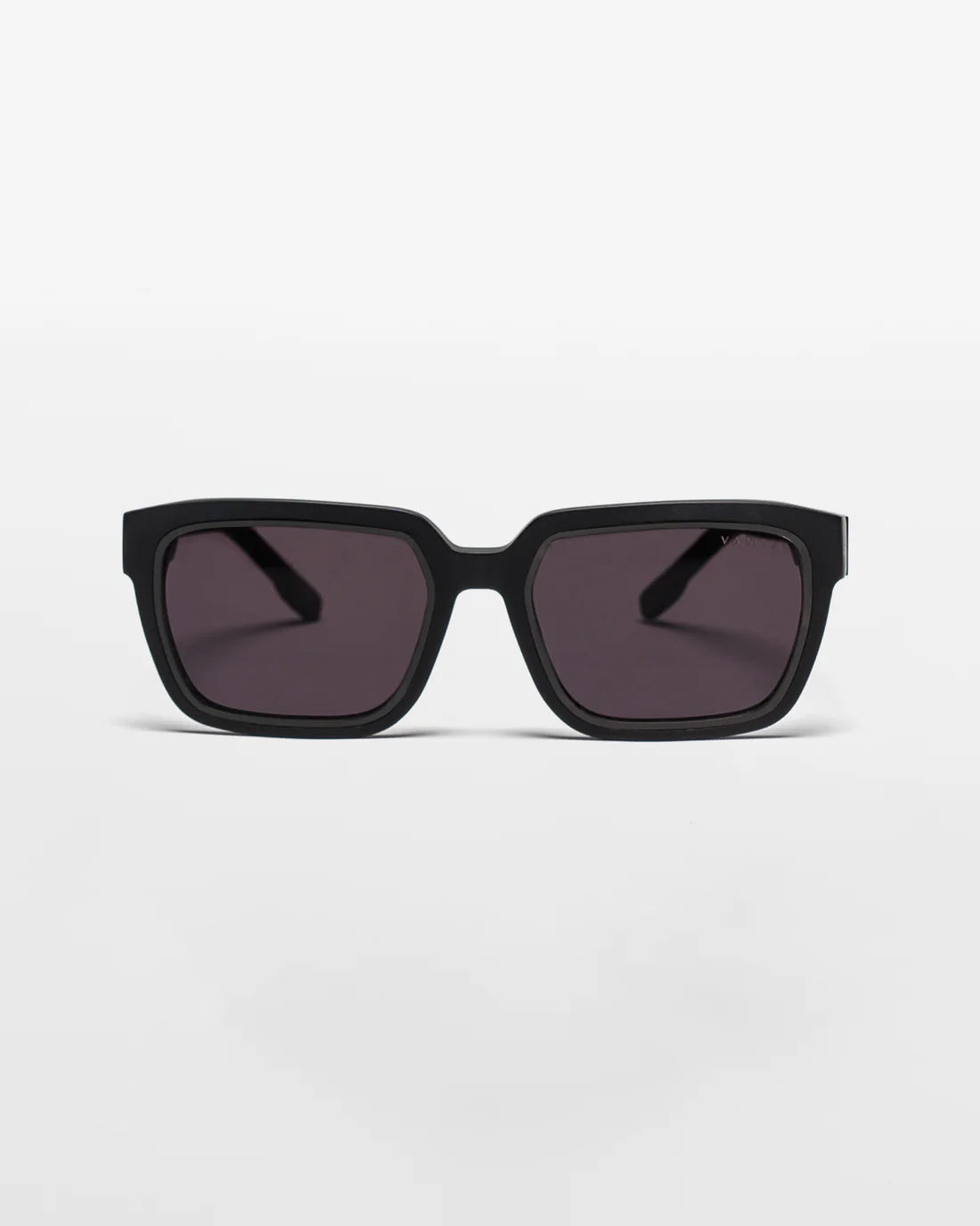 VANTA Crux Polarized Sunglasses for Men & Women - Matte Black Frame with Black Metal Temples - UV Protection, Lightweight & Stylish for Driving, Running, and Outdoor Activities