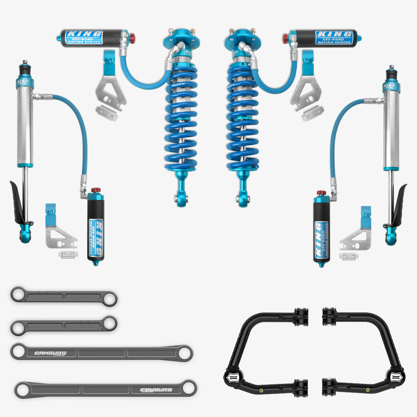 Toyota Tundra King 2.5 RR Coilovers & Rear Shocks with Upper Arms & Trailing Arm Combo Kit for 2022-2025 Models - Off-Road Suspension Upgrade for Enhanced Performance & Durability