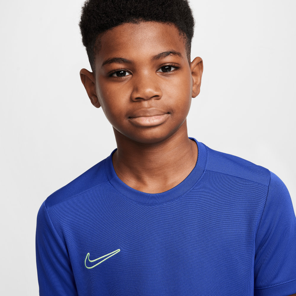 Nike Academy 25 Kids DRI-FIT Football Jersey - Breathable Performance Shirt for Youth Soccer (Deep Night/Dusty/Volt) - Perfect for Training, Matches & Team Sports