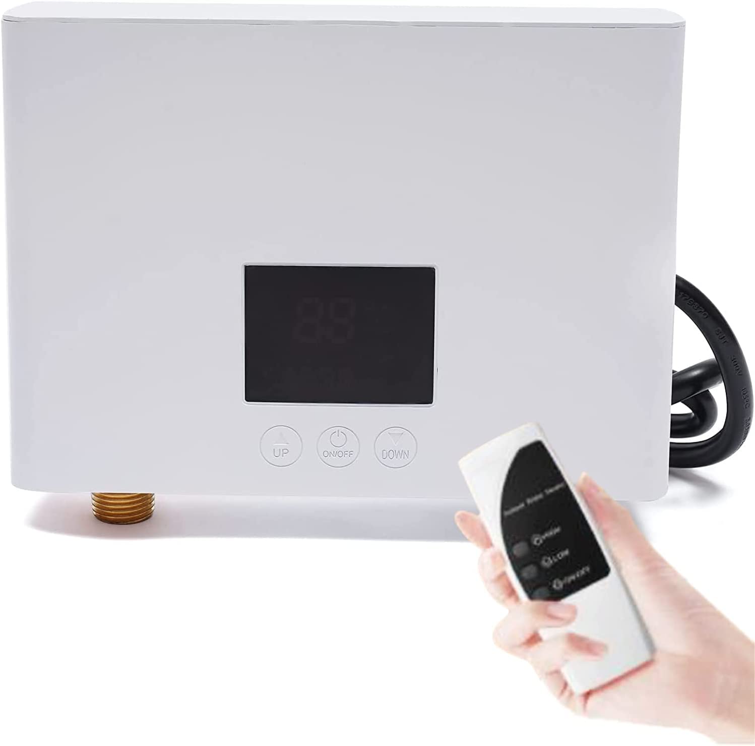 Electric Mini Tank Water Heater - Instant Hot Water On Demand with LCD Display - Compact Tankless Water Heater for Kitchen, Bathroom & RV Use - Perfect for Washing Dishes, Hand Washing & Small Appliances