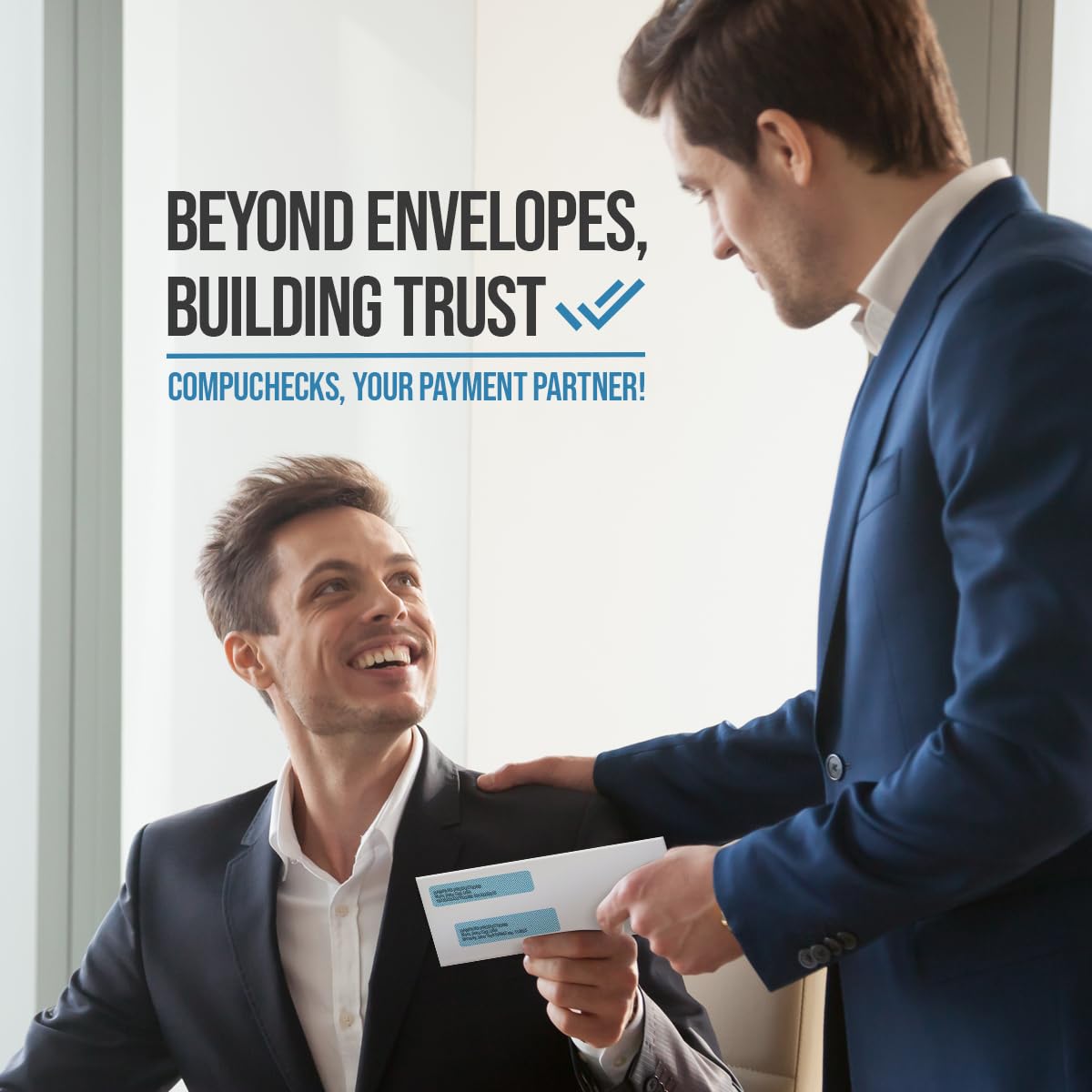 #8 Double Window Security Business Envelopes - Gummed, Tamper Evident Check Mailing Envelopes with Security Tint (250 Count) - Fits QuickBooks Checks Perfectly for Business Payments & Invoicing