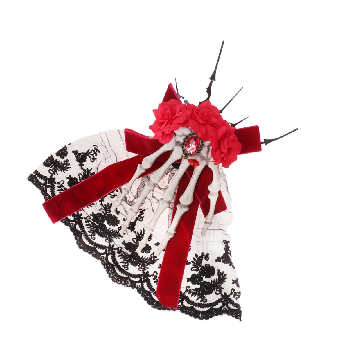 Gothic Skeleton Hair Clips for Women - Black Halloween Skull Hair Accessories for Girls & Women | Perfect for Halloween Costumes, Gothic Parties, and Dark Fashion Styles