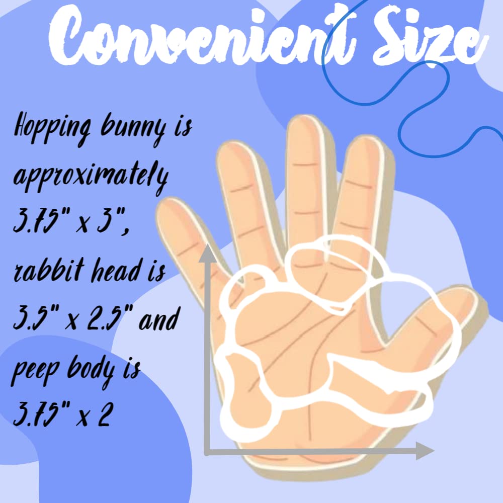 Easter Bunny Cookie Cutters Set - 3 Pack Rabbit Head, Hopping Side View & Peep Body Cookie Cutters for Baking, DIY Crafts & Easter Decorations