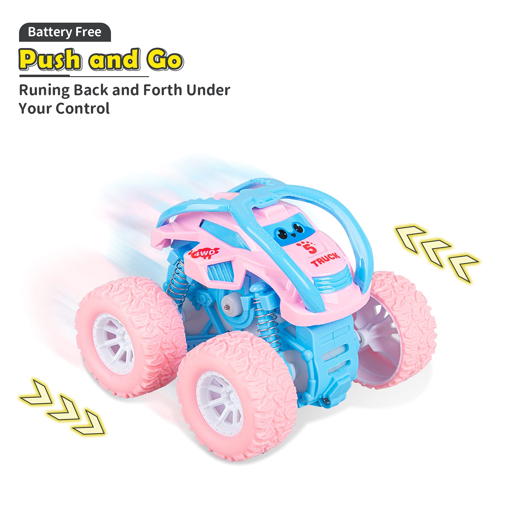 Pull Back Monster Trucks Toys for Toddlers Age 2-6 - Fun Car Toys for Boys & Girls Birthday Gifts - Perfect for Indoor Play, Outdoor Adventures & Preschool Learning Activities