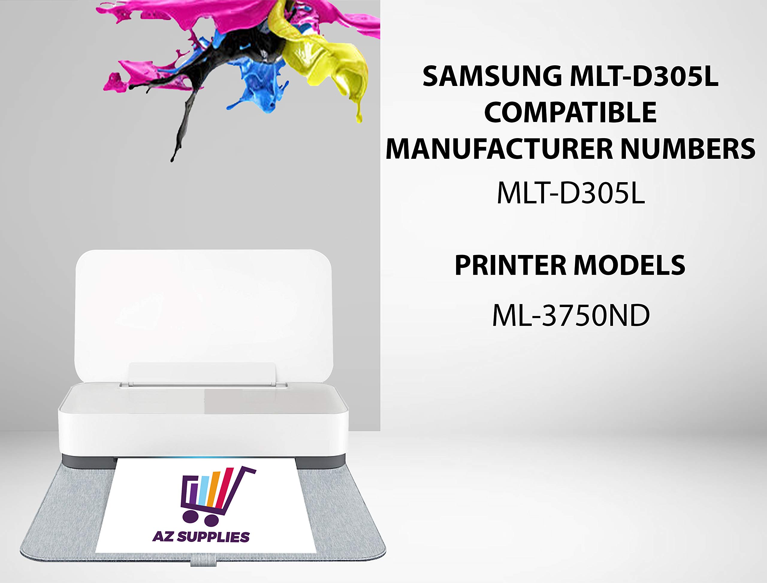 AZ SUPPLIES Compatible Toner Cartridge Replacement for Samsung MLT-D305L ML-3750ND - High Yield Black Toner (7-Pack) | Perfect for Office Printing, Home Use & Small Businesses