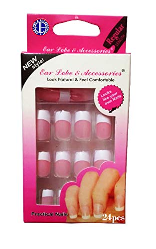 Reusable False French Nails with Glue - Pink Press on Nails for Women (2072) | Perfect for Parties, Weddings & Special Occasions
