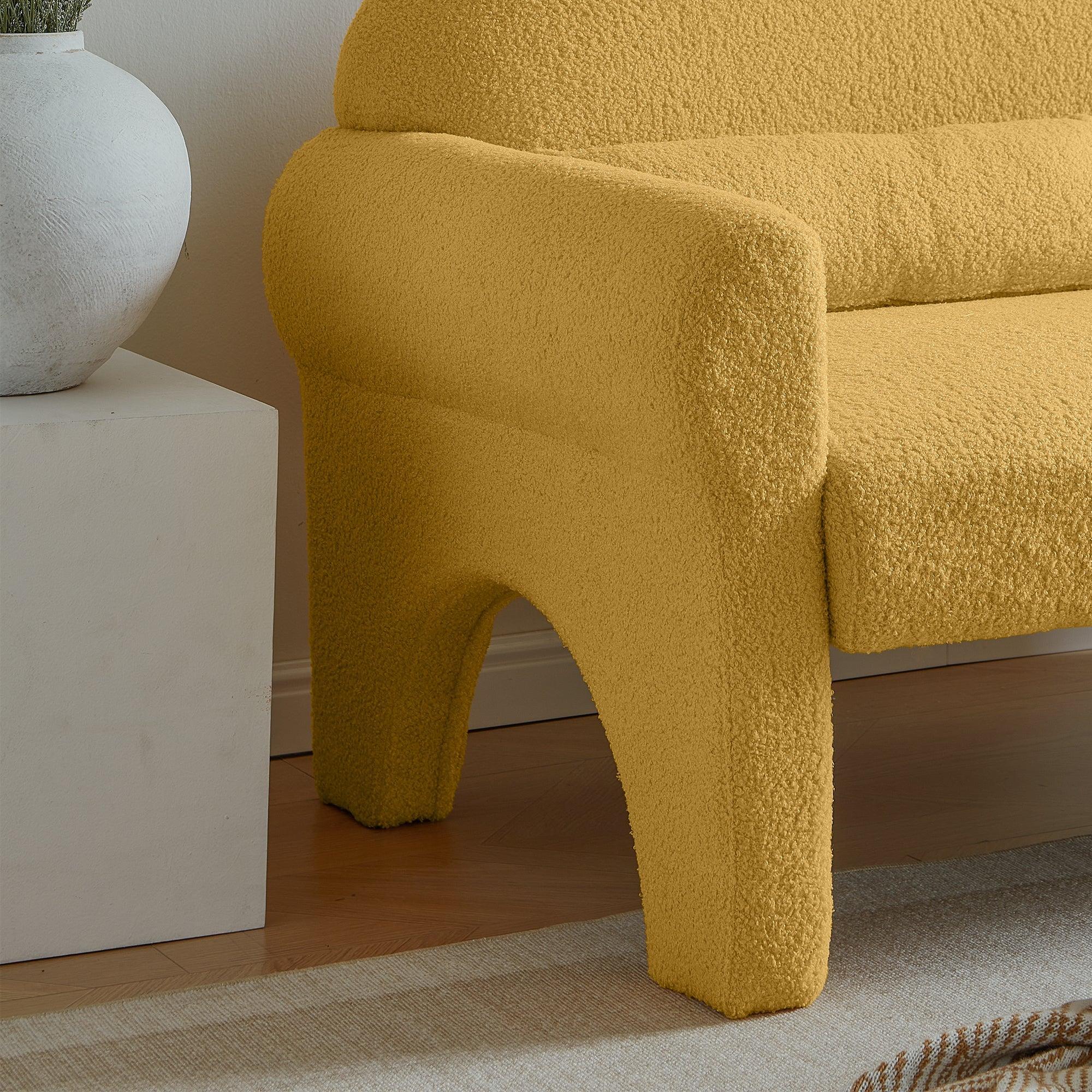 Modern Lambs Wool Fabric Loveseat Sofa for Living Room - Cozy 2-Seater Couch with Soft Upholstery | Perfect for Small Spaces, Apartments & Cozy Home Decor