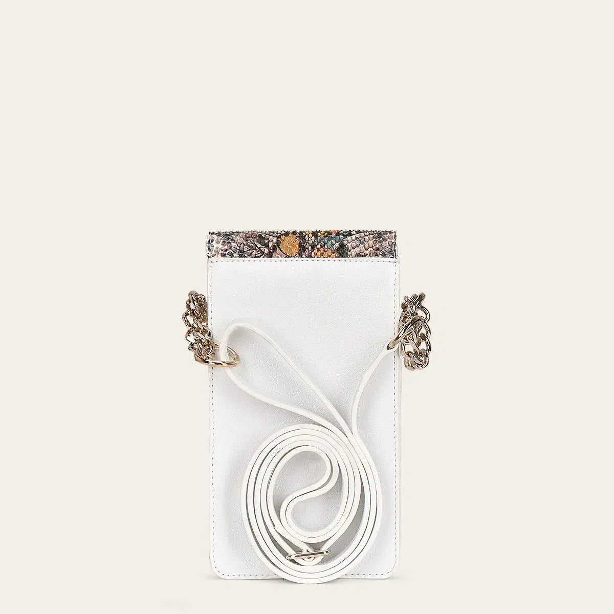 BOD38PI Women's White Casual Fashion Python Smartphone Wallet Bag - Stylish Crossbody Purse for Everyday Use, Travel & Shopping