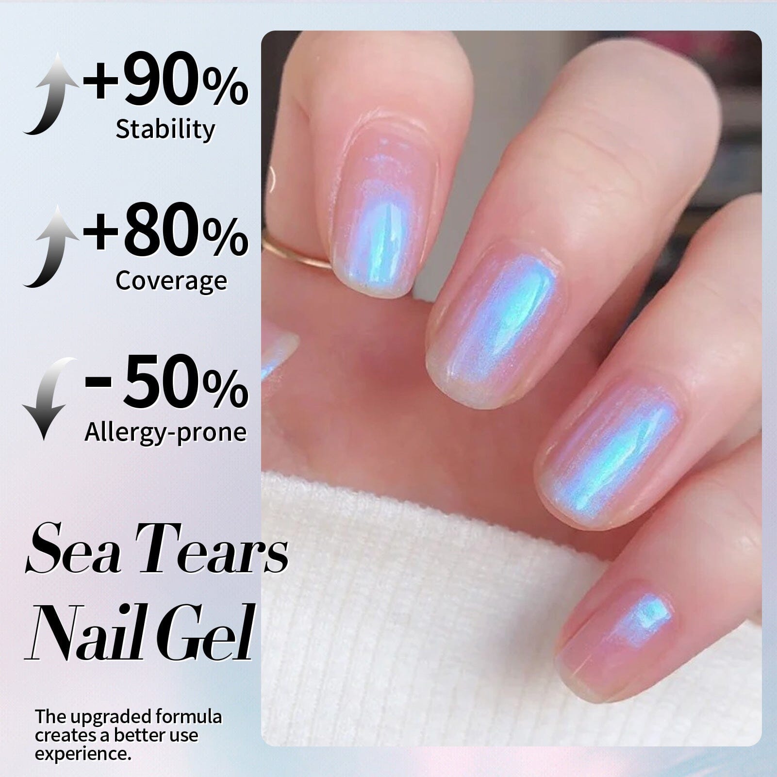Sea Tears JG02 Aurora Nail Gel Polish 15ml - Long Lasting UV LED Gel Nail Polish for Salon & Home Manicure - Perfect for Nail Art, French Tips & Special Occasions