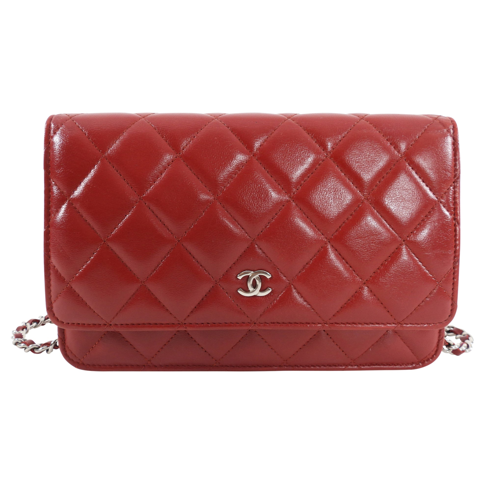 Chanel Red Leather Quilted Timeless Classic Wallet on Chain - Luxury Crossbody Bag for Women, Perfect for Parties, Date Nights & Special Occasions
