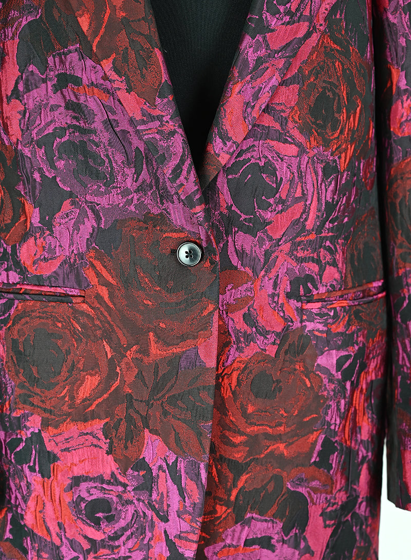 Dries Van Noten Floral Print Dress with Red Roses - Size 40 | Elegant Women's Fashion for Parties & Special Occasions