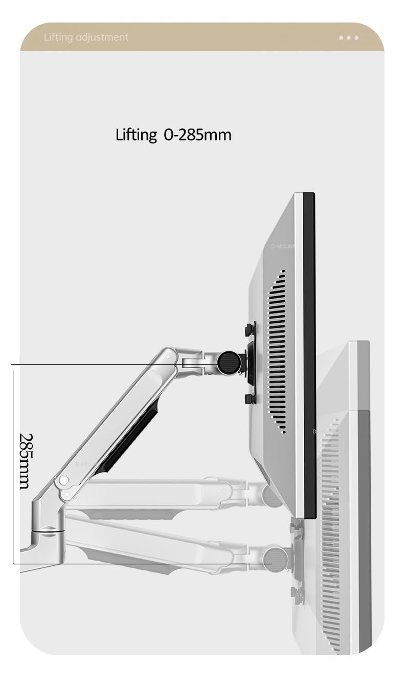 DL-8013II Full Motion Monitor Arm - Adjustable Aluminum Stand for 17-38