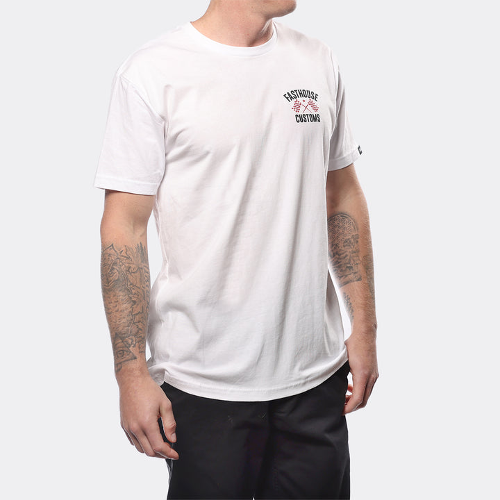68 Tricks SS Tee - White/Red - Stylish Short Sleeve T-Shirt for Streetwear & Skateboarding