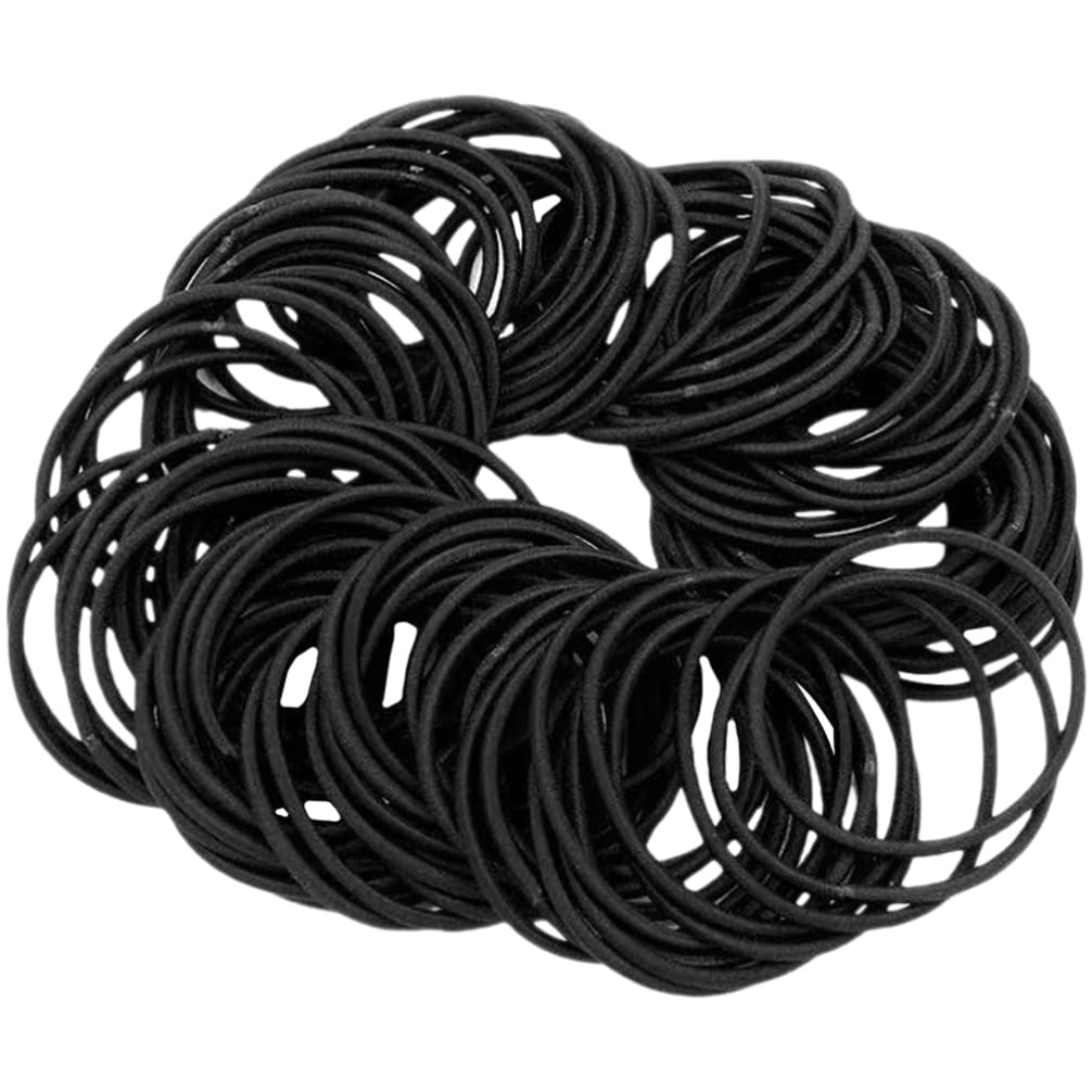KALLORY 200Pcs Elastic Hair Bands - Soft Ponytail Holders for Women, Men & Kids | Hair Ties for Daily Use, Sports, School & Work | Hair Accessories Set for Styling & Organizing