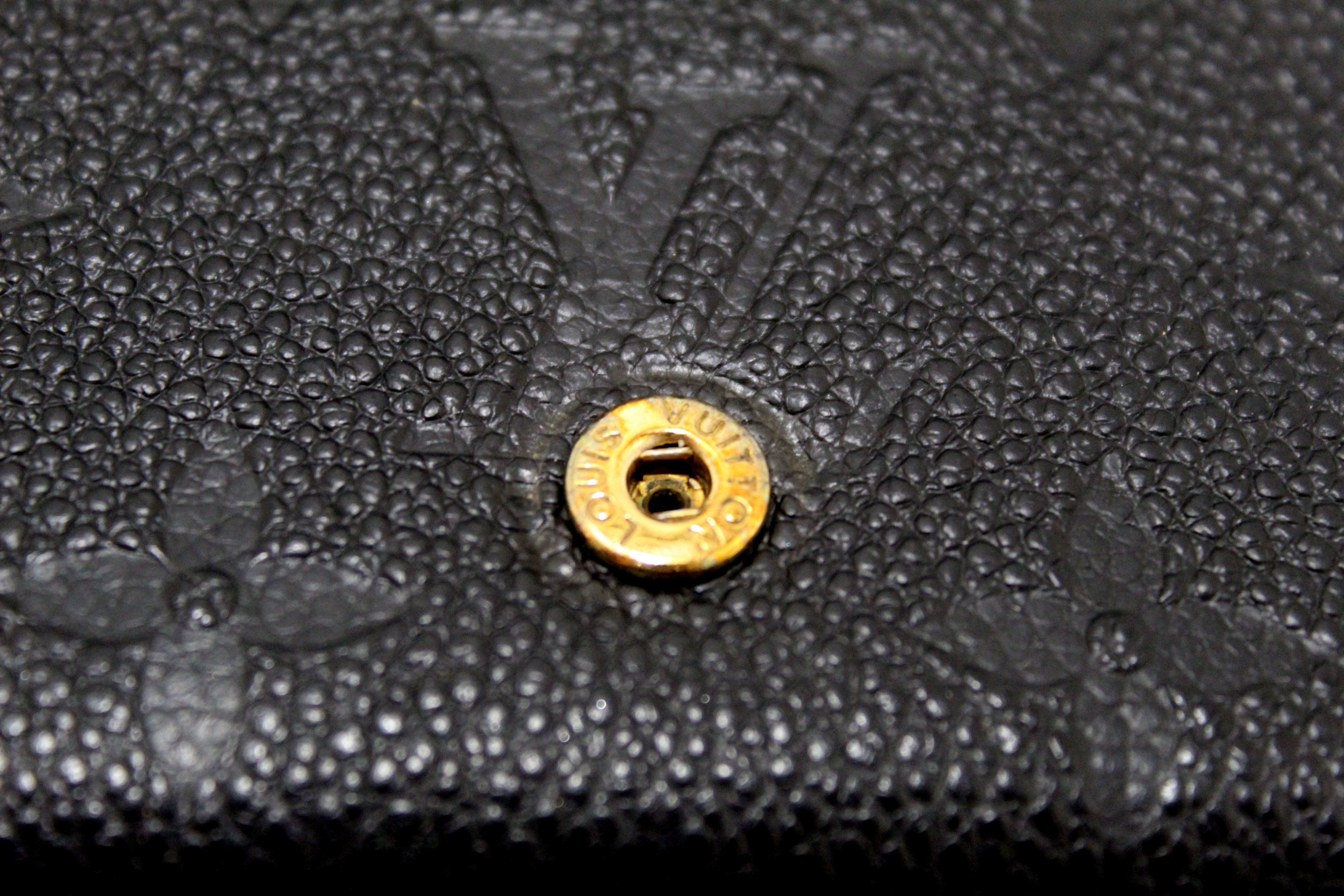 Authentic Louis Vuitton Black Empreinte Monogram Leather Business Card Holder - Luxury Slim Wallet for Men & Women - Perfect for Office, Meetings & Professional Networking