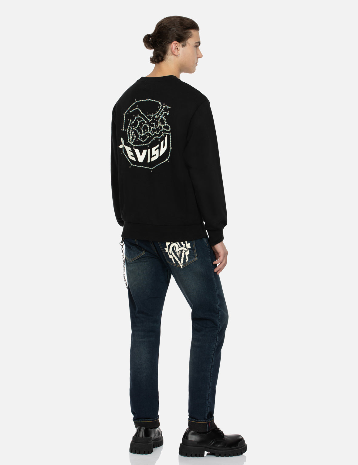 Navajo Style Tapestry Seagull Print Carrot Fit Jeans for Women - High Waisted Stretch Denim Pants with Pockets, Fashionable Casual Wear for Outings, Travel and Daily Use #2017
