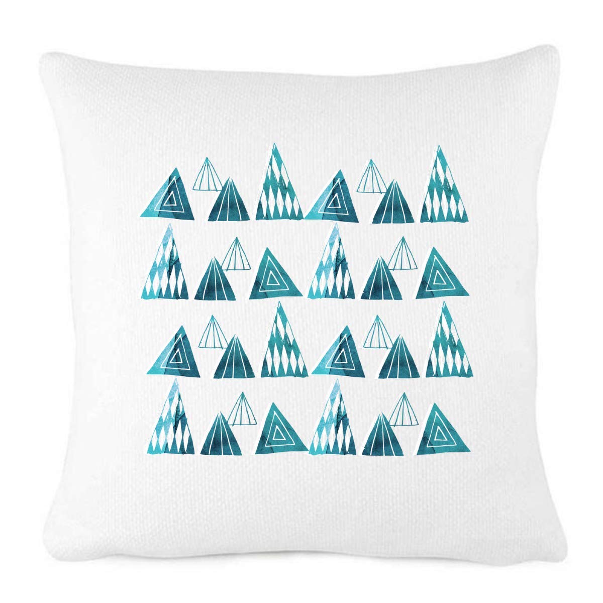 Abstract Trees with Mountains Throw Pillow Cover - Vintage Farmhouse Home Decor for Living Room, Bedroom & Sofa - 18x18 Inch Decorative Cushion Cover