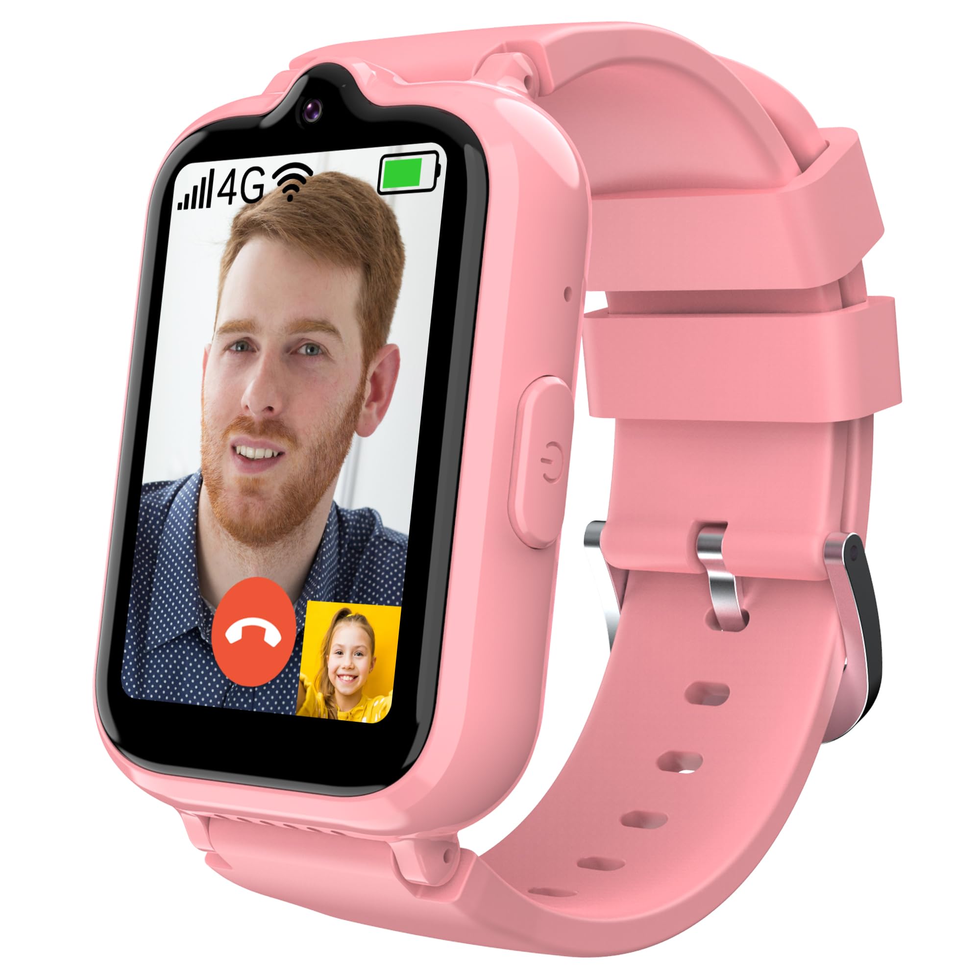4G Kids Smart Watch for Girls Age 4-12 with GPS Tracker, Video Calling, SOS Call, Camera & Pedometer - Waterproof Girls Smartwatch with SIM Card Included - Perfect for School, Outdoor Play & Safety Tracking