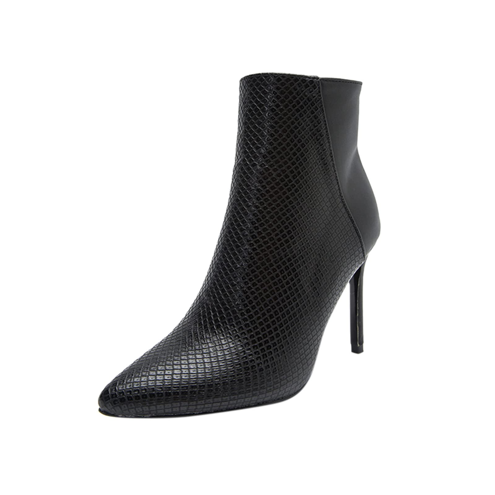 Stylish Women's Leather Pointed Toe Ankle Boots - Low Heel Short Boots for Women (Black, Size 8.5) | Perfect for Office, Dating & Casual Outfits