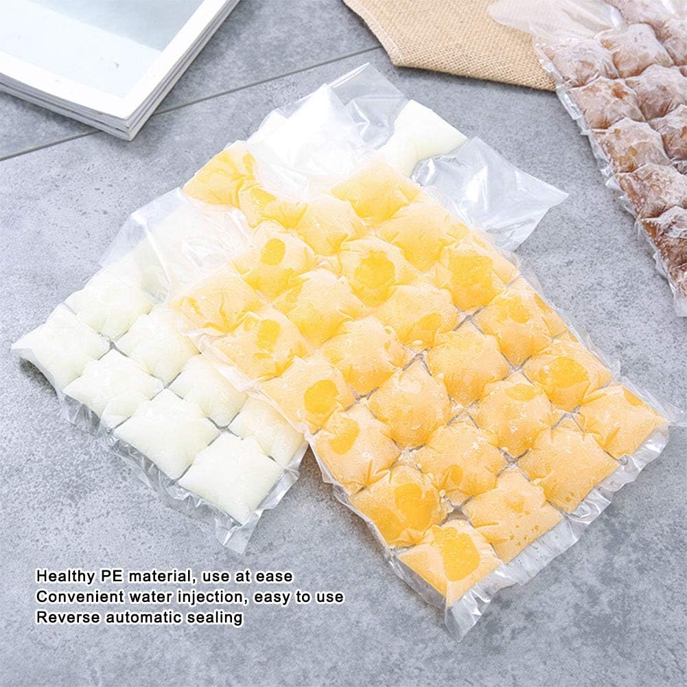 Disposable Ice Cube Bags - 50 Pack (1200 Ice Cubes) | Self-Sealing Freezer Bags for Cocktails, Wine & Beverages | Stackable Ice Cube Molds for Kitchen, Party & Outdoor Use