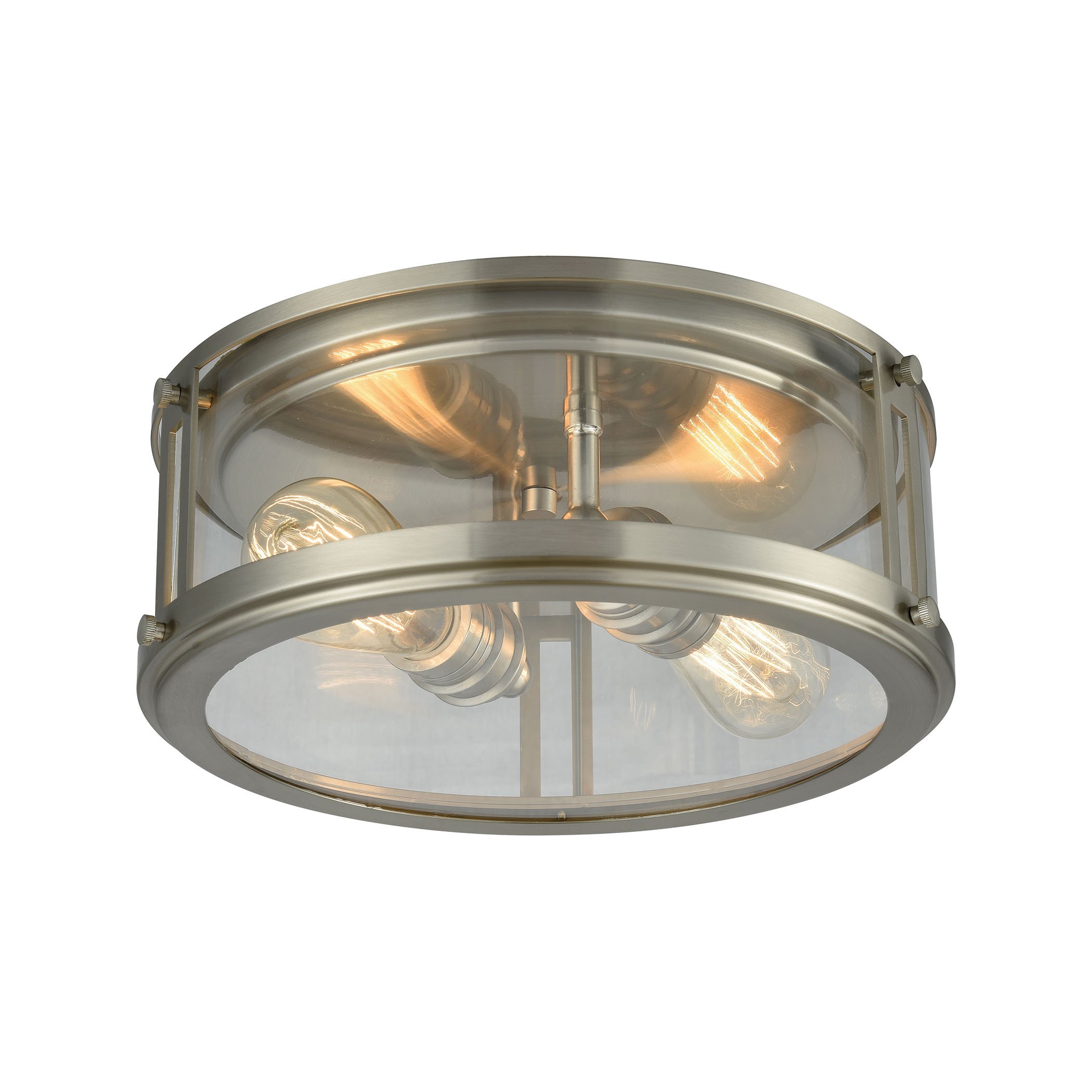 Elk Lighting 11860/2 Modern Nickel Close-to-Ceiling Light Fixture - 5 x 13 x 13 Inches - Perfect for Hallway, Bedroom & Bathroom Lighting