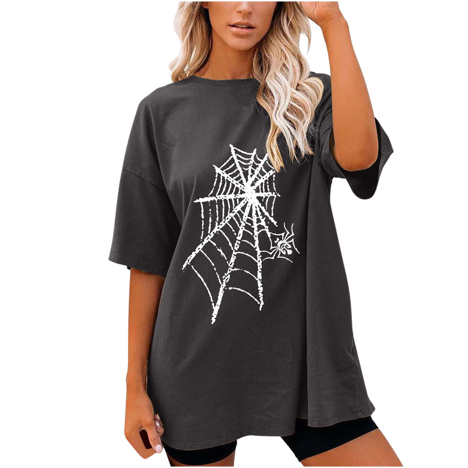 Vintage Yin Yang Print Women's Summer T-Shirt - Soft Loose Casual Short Sleeve Tunic Tee - Plus Size Trendy Top for Beach, Yoga & Everyday Wear