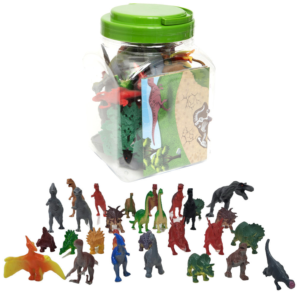 Boley Dinosaur Adventures Play Bucket - 40pc Prehistoric Dinosaur Toys Set with Figures & Accessories for Kids - Perfect for Imaginative Play, Birthday Gifts & Educational Learning Activities
