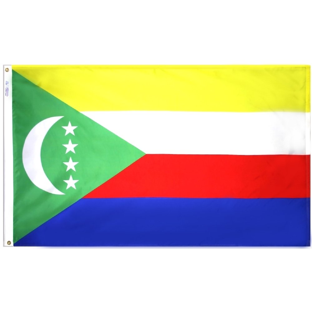All Star Flags 4x6 Foot Comoros Nylon Flag - Durable All-Weather Outdoor Flag for Parades, Sporting Events & International Display