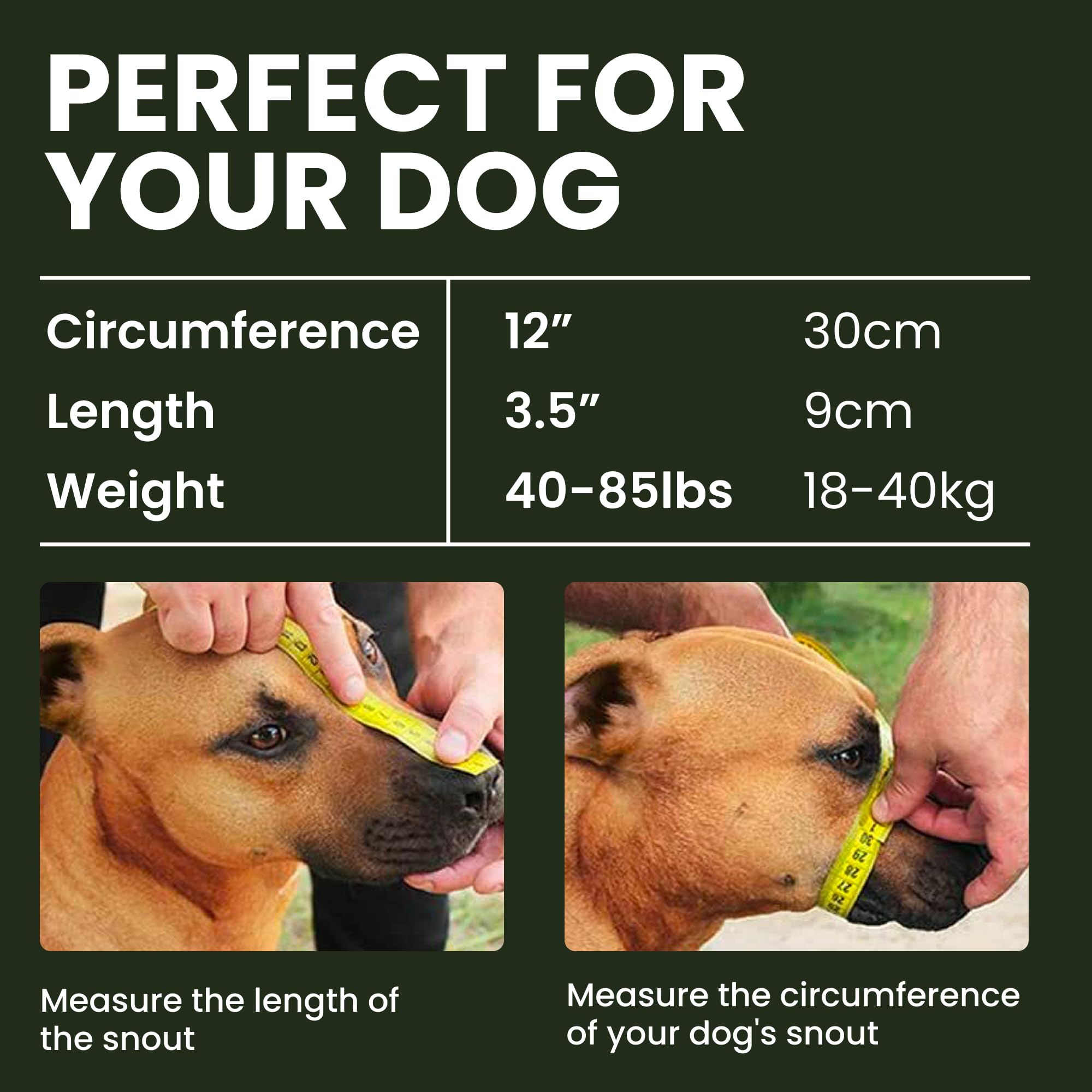 BRONZEDOG Breathable Metal Basket Dog Muzzle for Large Dogs - Pitbull, Amstaff, Staffordshire Terrier - Anti-Biting, Chewing & Barking - Military Green Nylon - Perfect for Training, Walks & Vet Visits