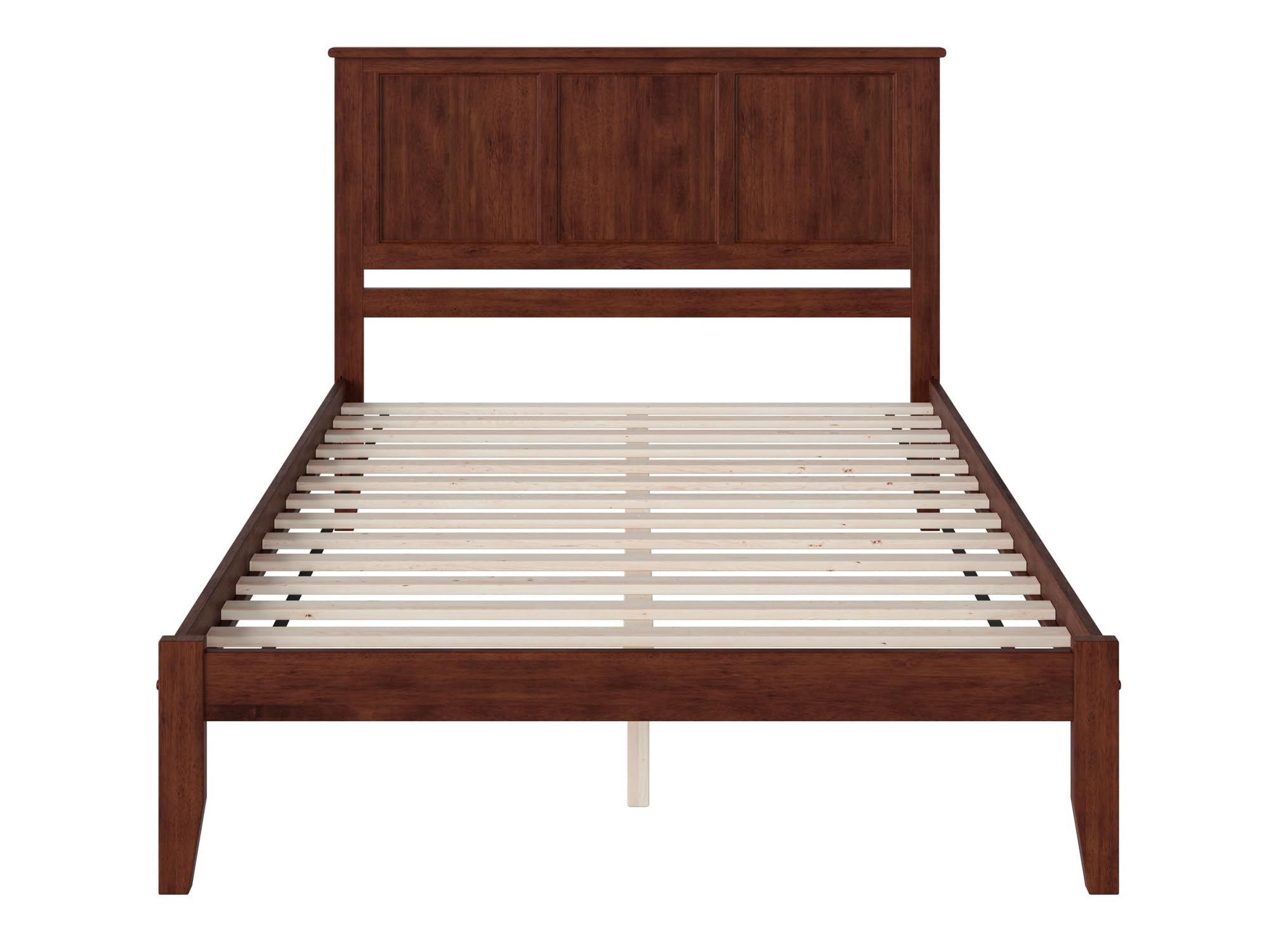 AFI Madison King Platform Bed with USB Charger - Walnut Finish Modern Bed Frame for Bedroom, Guest Room, or Master Suite