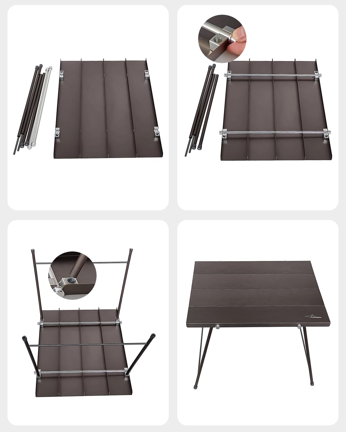 Ultralight Aluminum Folding Camping Table - Portable Compact Outdoor Side Table with Carry Bag for Camping, Picnic, Beach, Travel & Backpacking | Perfect for Outdoor Cooking, Tailgating & RV Adventures