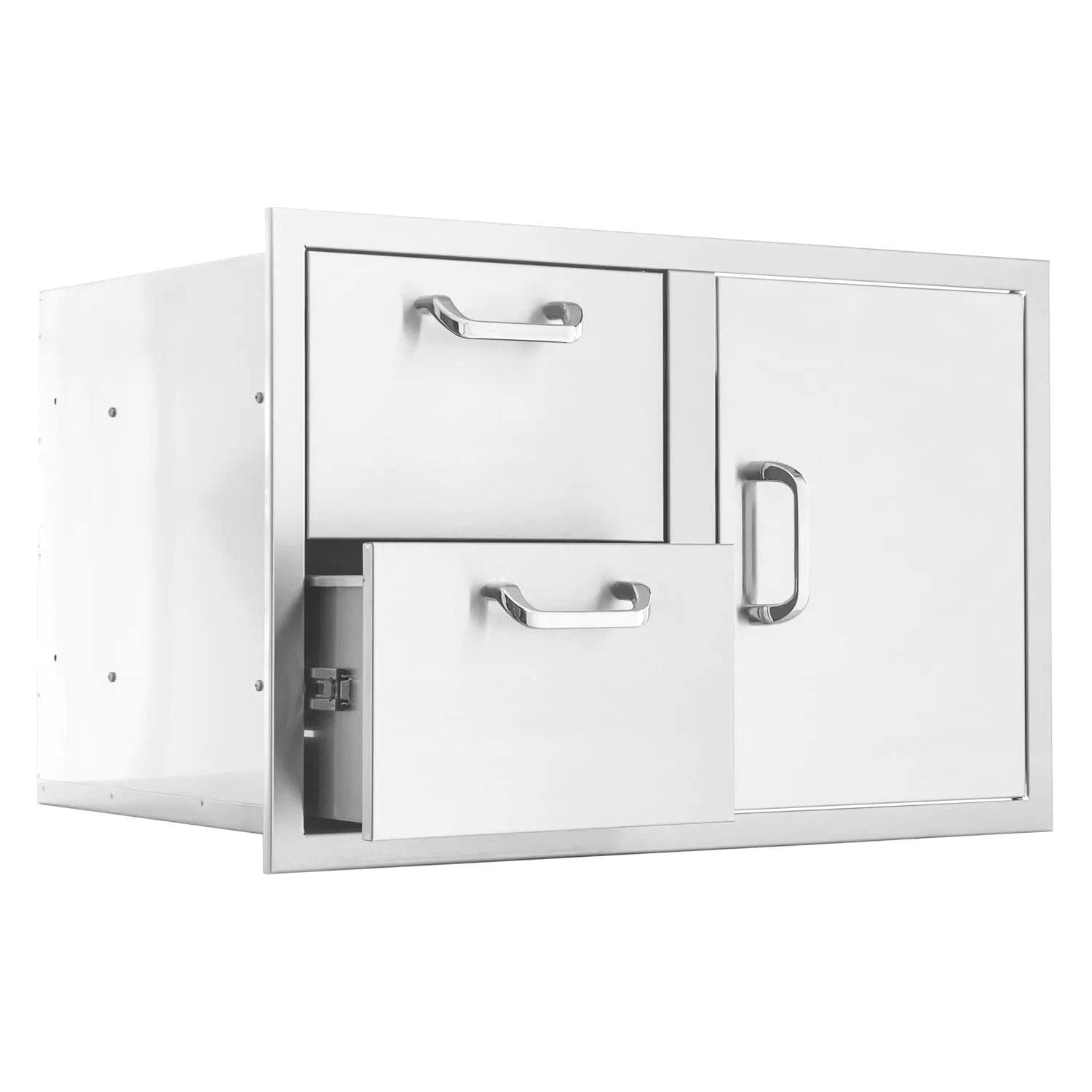BBQGUYS Signature 32-Inch Outdoor Kitchen Storage Combo - 3-Piece Door & Double Drawer Set in Traditional Style (BBQ-260-DDC-T-3PC) | Perfect for Backyard Grilling, Patio Entertaining & Outdoor Cooking Storage Solutions