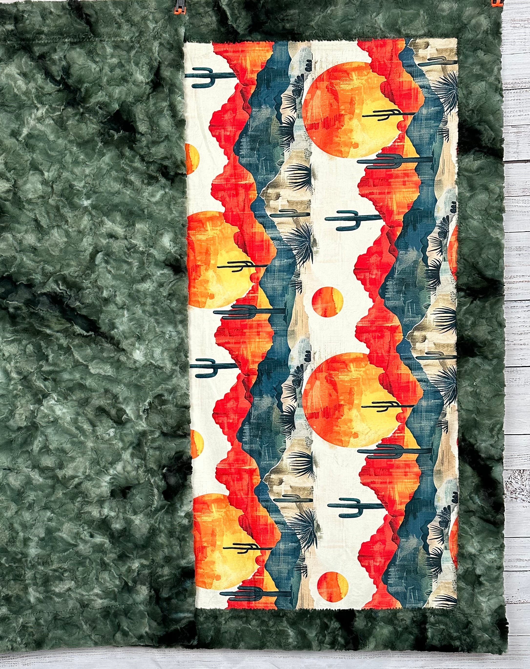 Arizona Landscape Camo Print Luxe Large 55x79 Minky Blanket - Soft & Cozy for Bedroom, Living Room, or Outdoor Adventures