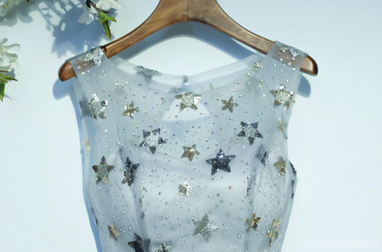 Sparkly Gray Sequin Open Back Homecoming Prom Dress with Corset Back - Affordable Short Party Dress for Prom, Homecoming, Dances & Special Occasions