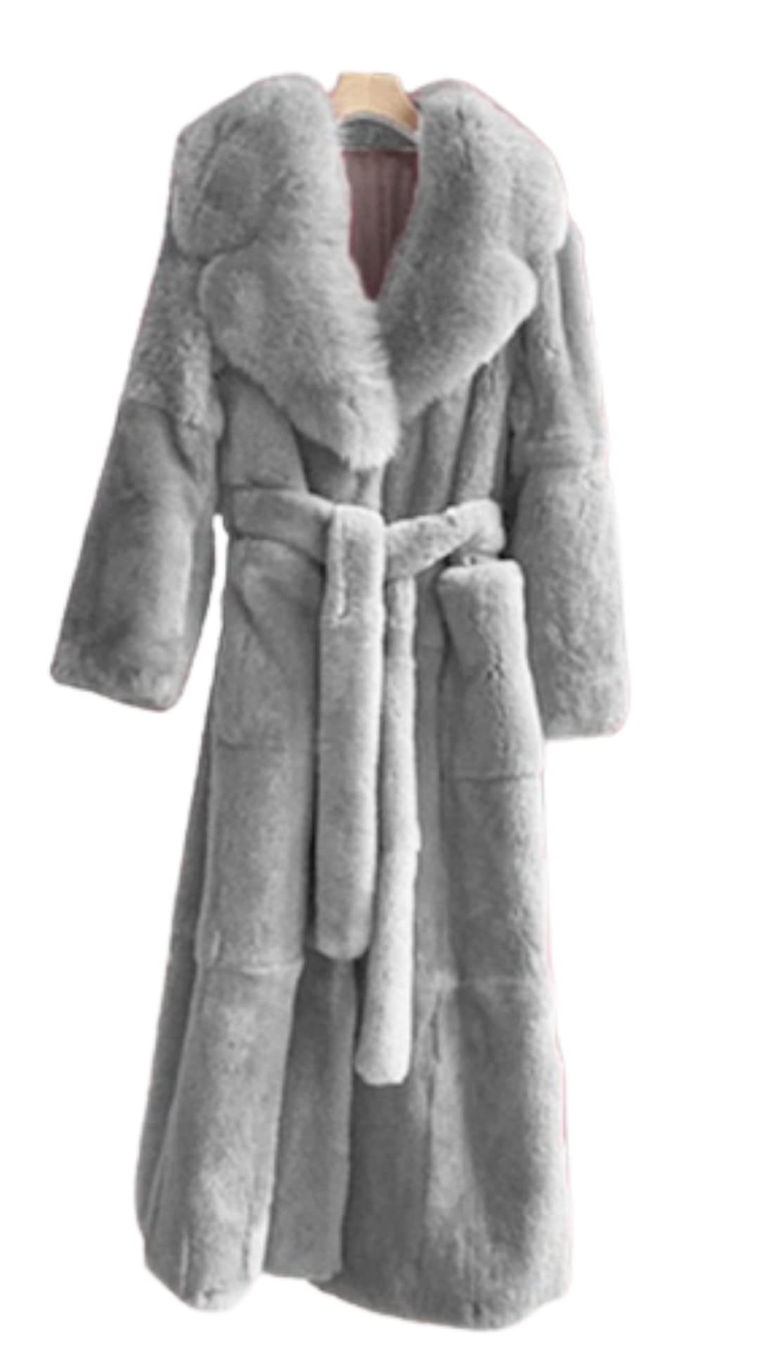Luxury Long Fur Coat for Women - Burgundy Winter Coat - Warm & Stylish Outerwear for Cold Weather, Parties & Special Occasions
