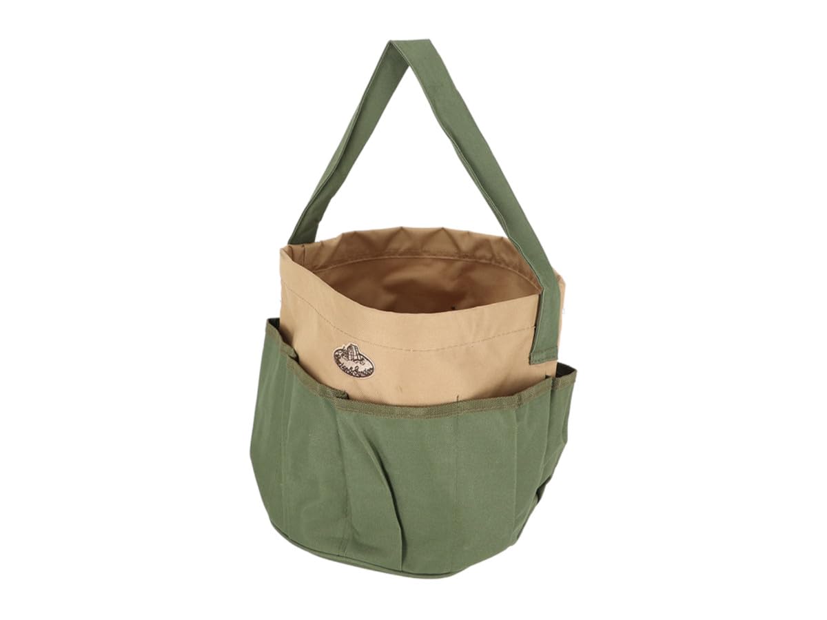 Esschert Design Heavy Duty Canvas Round Tool Bag - Durable Storage for Gardening, DIY, and Craft Supplies | Perfect for Home, Workshop, and Outdoor Use