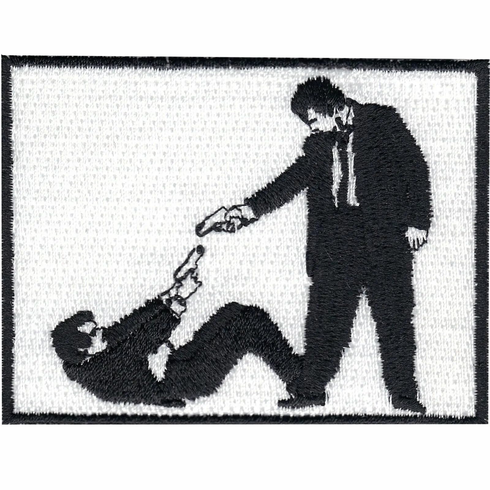 Mr Pink and Mr White Patch Stand Off Embroidered Iron On Patches for Jackets, Hats & DIY Crafts - Perfect for Punk, Biker & Denim Fashion
